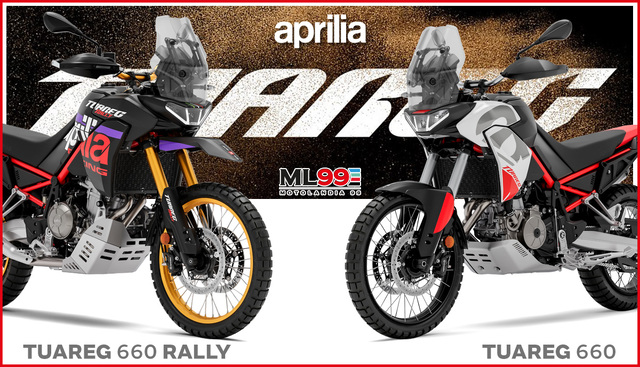 ML99 Promozione nuova Aprilia Tuareg 660 | Colori e vista frontale