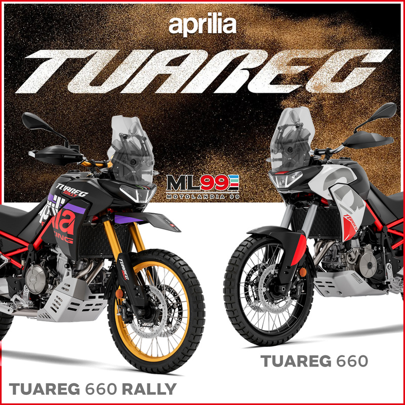 ML99 Promozione nuova Aprilia Tuareg 660 | Colori e vista frontale