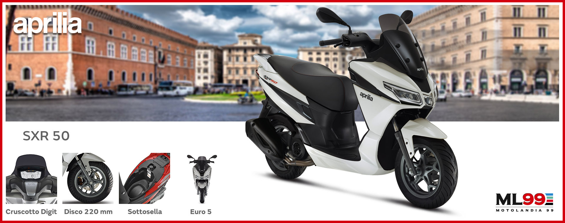 ML99 Promozione nuovo Aprilia SXR 50 | Dettagli e vista generale
