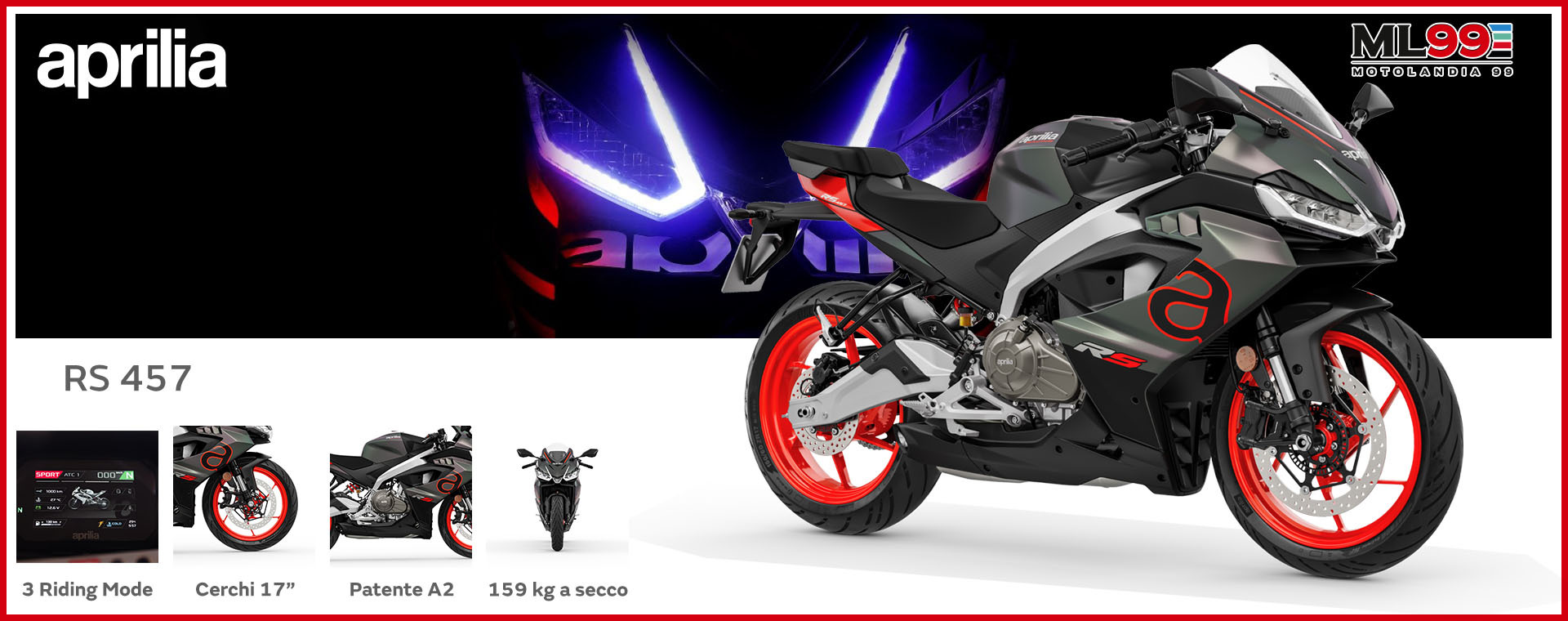 ML99 Promozione nuova Aprilia RS 457 | Dettagli e vista generale