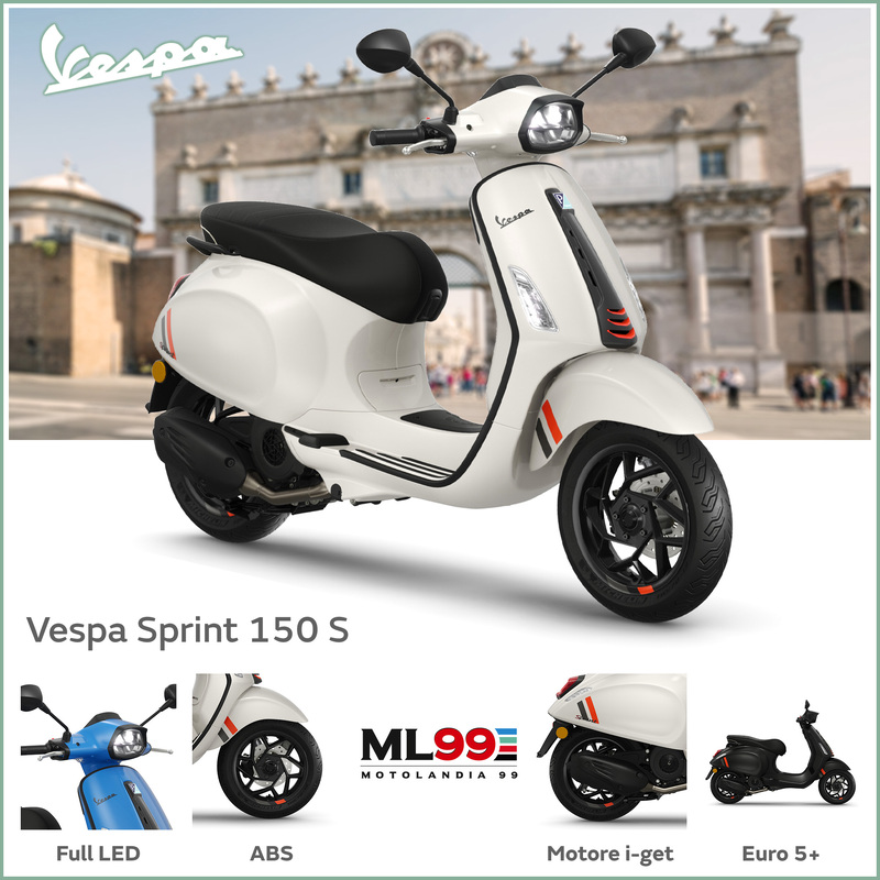 ML99 Promozione nuova Vespa Sprint 150 | Dettagli e vista laterale